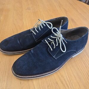 Aston Grey Navy Blue Suede Shoes Mens 9.5 Leather